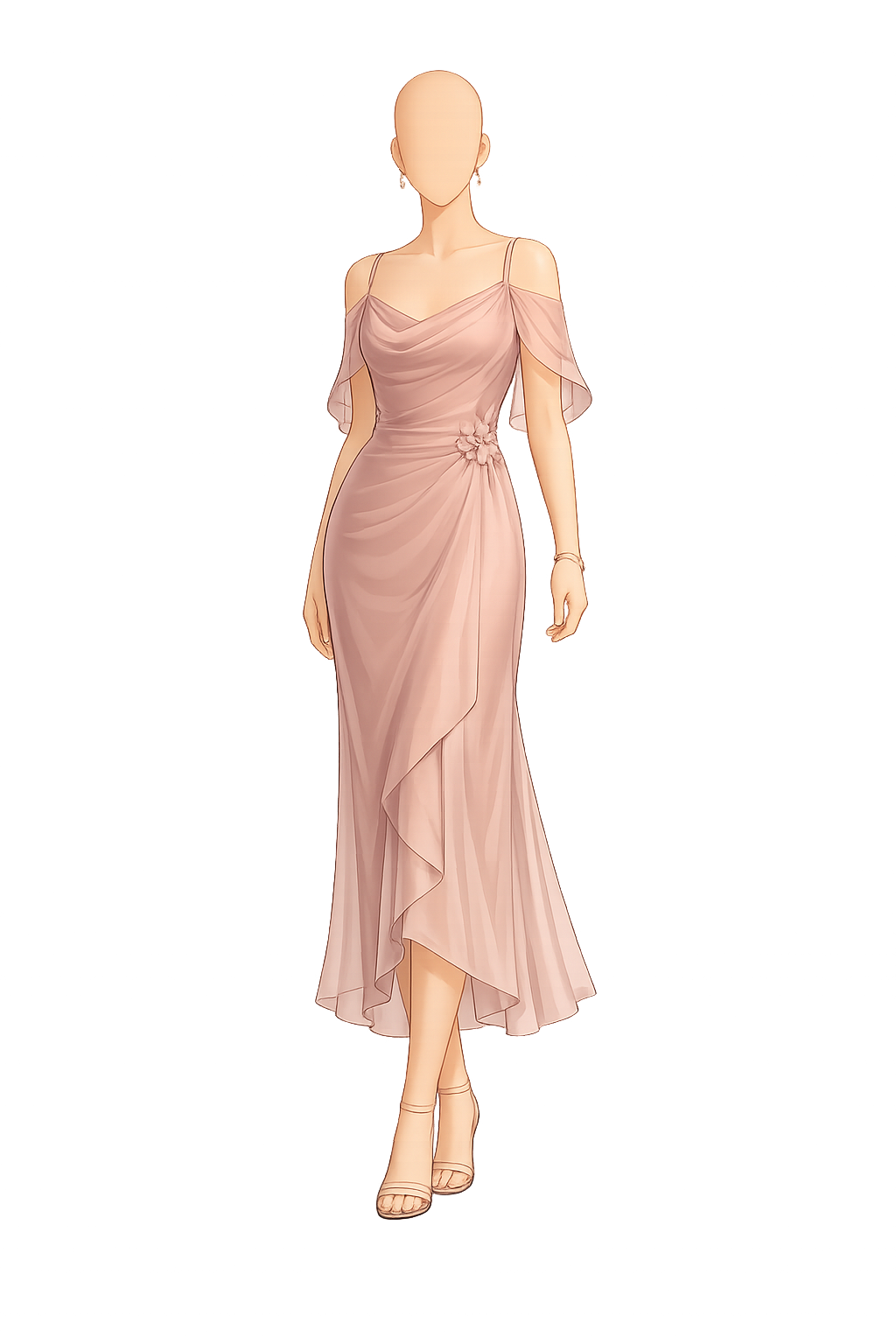 Dusty pink cocktail dress